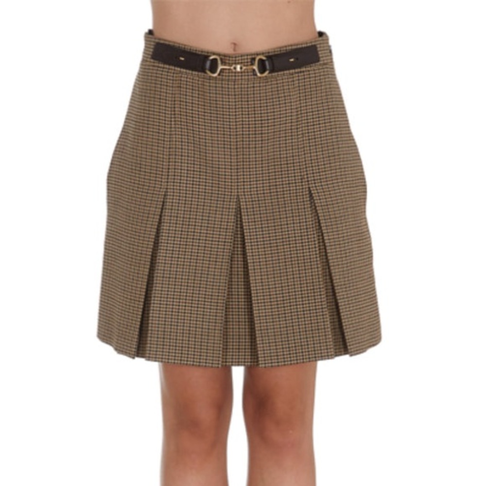 Celine houndstooth pleaded skirt in size 36